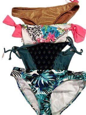 Pack of 4 Variety Bikini Bottoms Unmatched Small/Medium MultiBrand